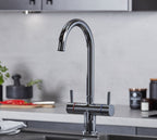 Shannon Twin Lever Swan Neck Mono Bloc tap - Chrome