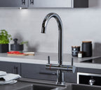 Shannon Twin Lever Swan Neck Mono Bloc tap - Chrome