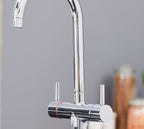 Shannon Twin Lever Swan Neck Mono Bloc tap - Chrome