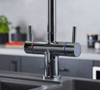 Shannon Twin Lever Swan Neck Mono Bloc tap - Chrome