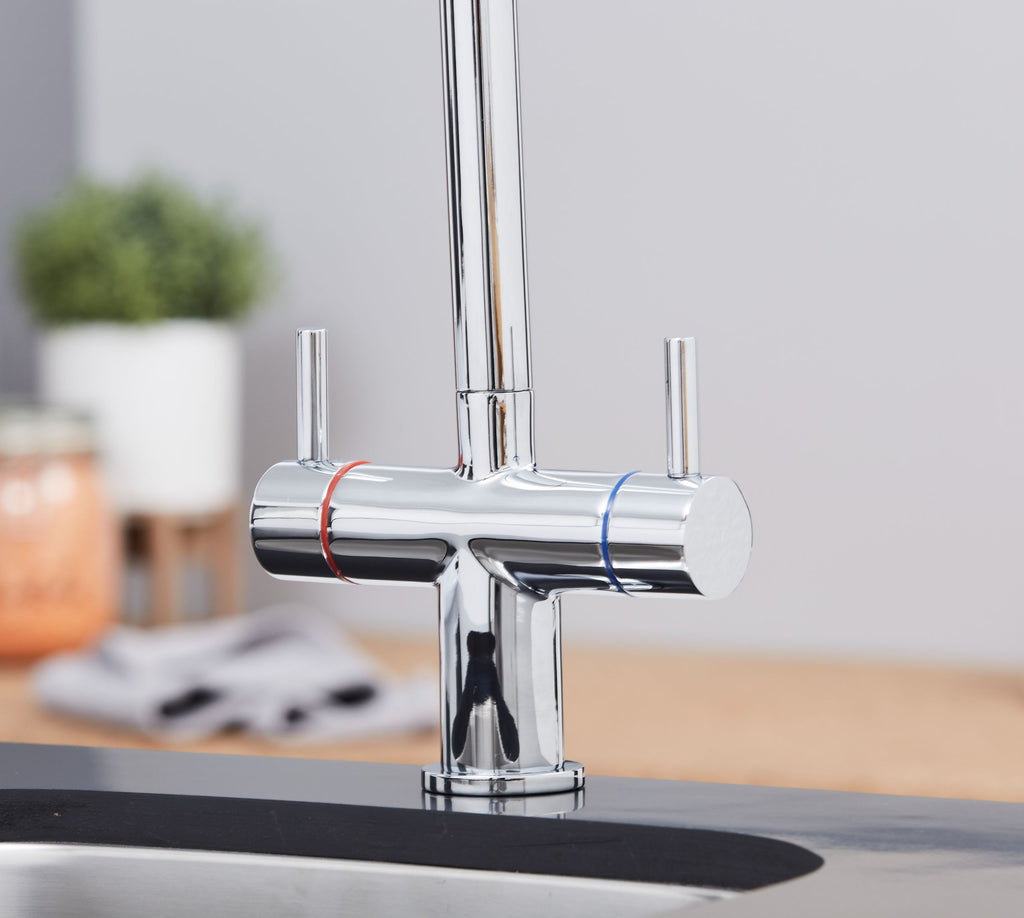 Shannon Twin Lever Swan Neck Mono Bloc tap - Chrome