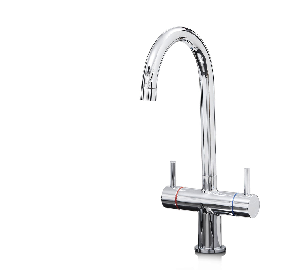 Shannon Twin Lever Swan Neck Mono Bloc tap - Chrome