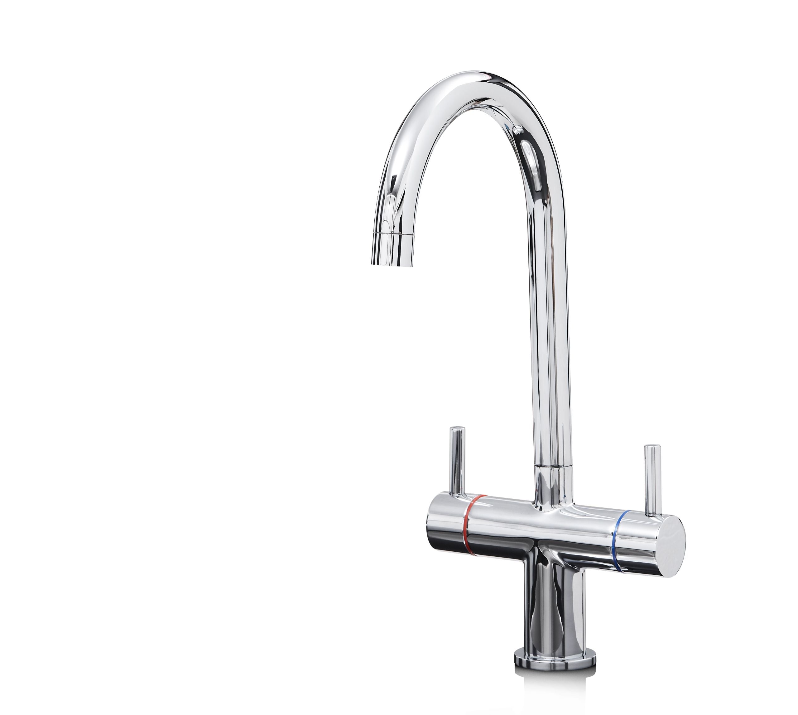 Shannon Twin Lever Swan Neck Mono Bloc tap - Chrome