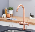Shannon Twin Lever Swan Neck Mono Bloc Tap - Copper