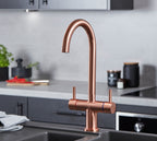 Shannon Twin Lever Swan Neck Mono Bloc Tap - Copper