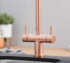 Shannon Twin Lever Swan Neck Mono Bloc Tap - Copper