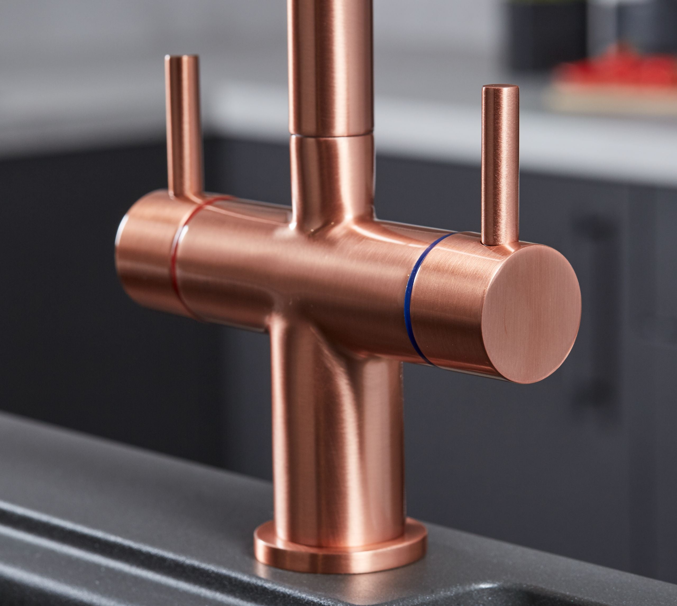 Shannon Twin Lever Swan Neck Mono Bloc Tap - Copper