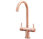 Shannon Twin Lever Swan Neck Mono Bloc Tap - Copper