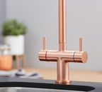 Shannon Twin Lever Swan Neck Mono Bloc Tap - Copper