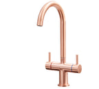 Shannon Twin Lever Swan Neck Mono Bloc Tap - Copper