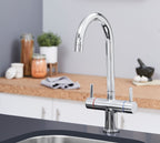 Shannon Twin Lever Swan Neck Mono Bloc tap - Chrome