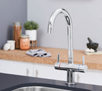 Shannon Twin Lever Swan Neck Mono Bloc tap - Chrome