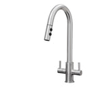 Shannon - Pull Out Twin Handle Swan Neck Mono Bloc Tap - Chrome