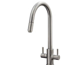 Shannon - Pull Out Twin Handle Swan Neck Mono Bloc Tap - Chrome