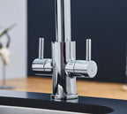 Shannon - Pull Out Twin Handle Swan Neck Mono Bloc Tap - Chrome