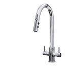 Shannon - Pull Out Twin Handle Swan Neck Mono Bloc Tap - Chrome