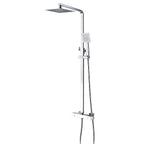 Square Shower Kit with overhead drencher and slide rail spray. Verne Thermostatic WRAS Shower Valve