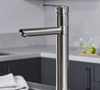 Aysgarth Mono Bloc Single Top Lever, Round Body Tap - Brushed Nickel