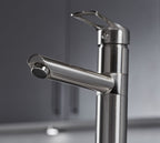 Aysgarth Mono Bloc Single Top Lever, Round Body Tap - Brushed Nickel