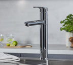 Aysgarth Mono Bloc Single Top Lever, Round Body Tap - Chrome