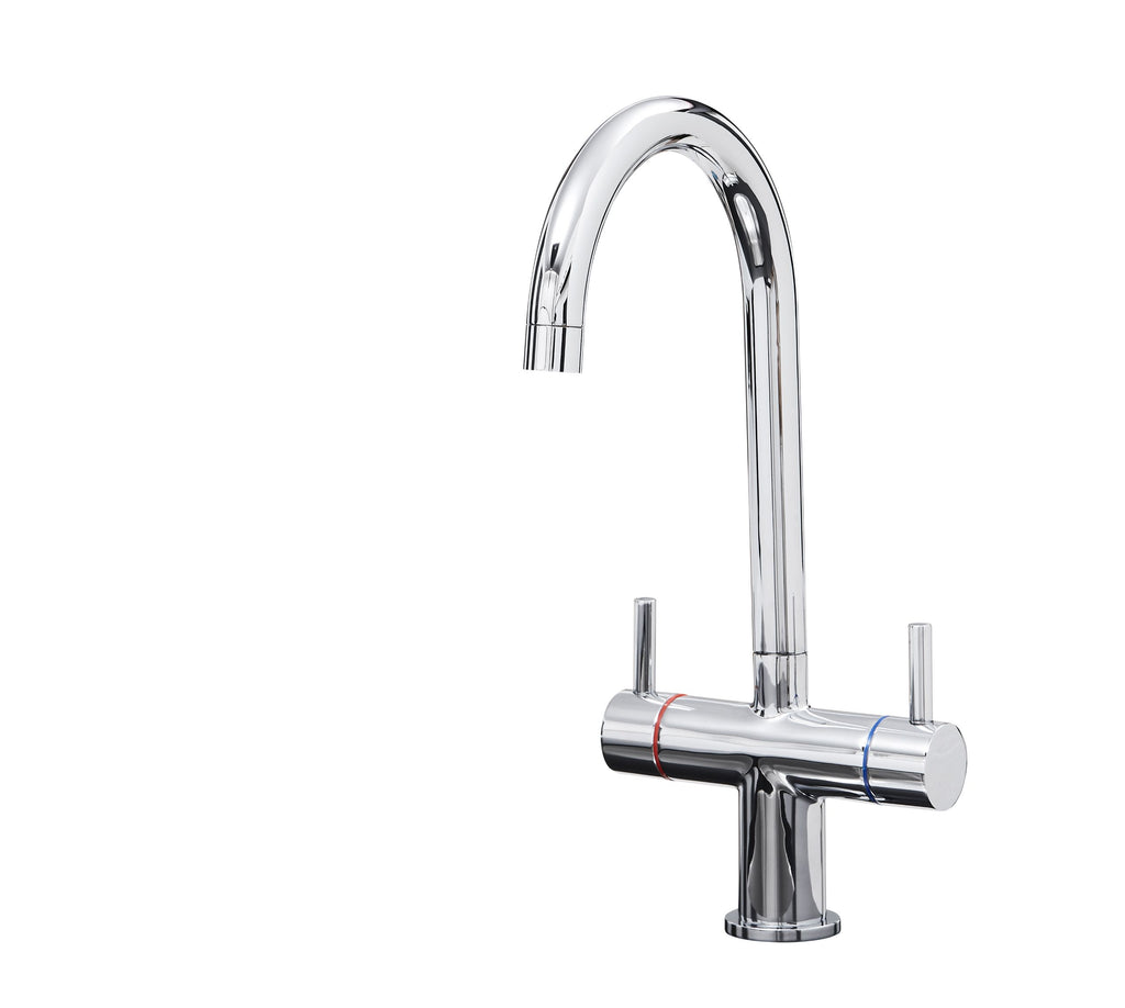 Shannon Twin Lever Swan Neck Mono Bloc tap - Chrome