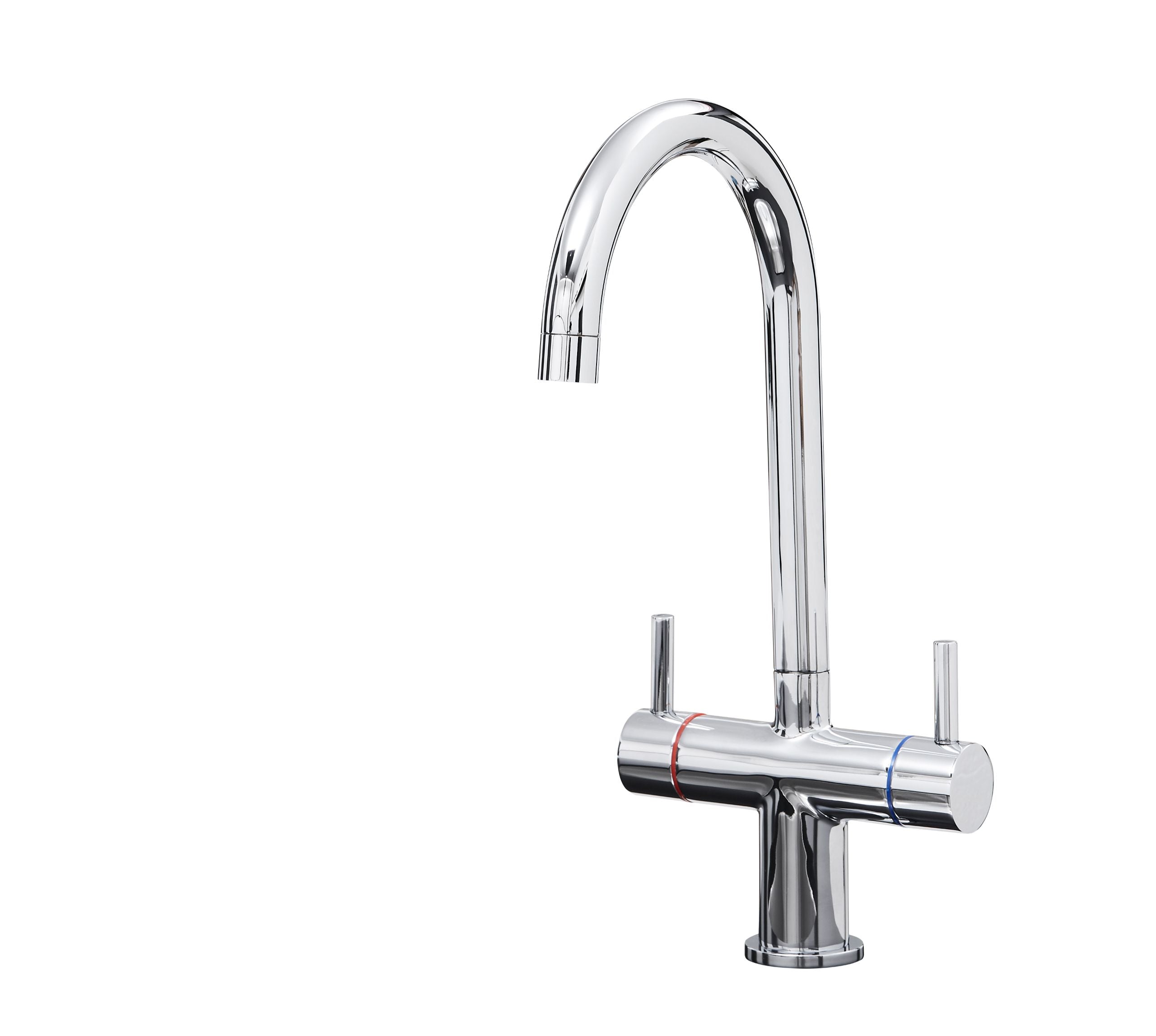 Shannon Twin Lever Swan Neck Mono Bloc tap - Chrome