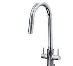 Shannon - Pull Out Twin Handle Swan Neck Mono Bloc Tap - Chrome