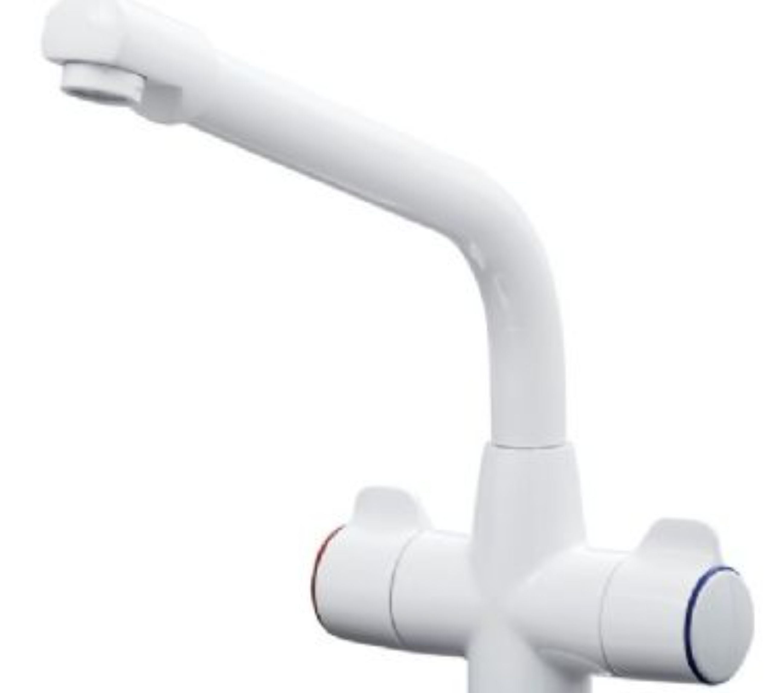 Targa Twin Lever Mono Bloc Tap - White