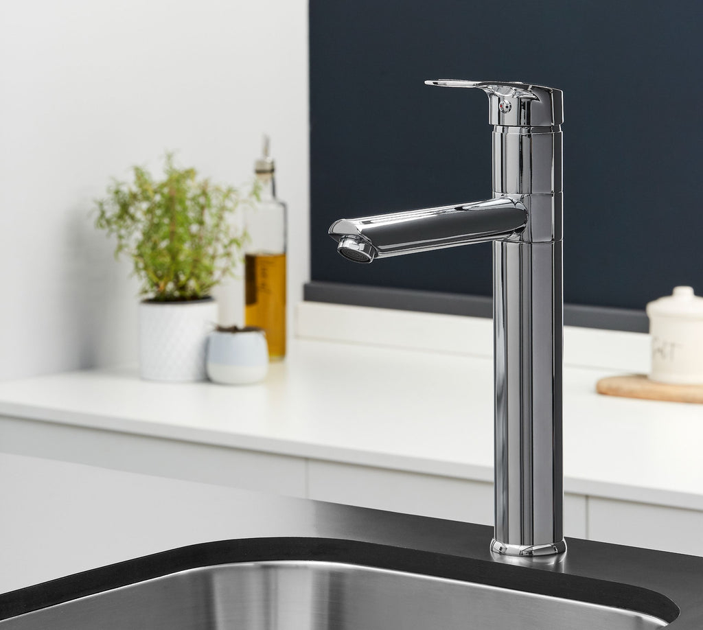 Aysgarth Mono Bloc Single Top Lever, Round Body Tap - Chrome