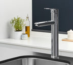 Aysgarth Mono Bloc Single Top Lever, Round Body Tap - Chrome