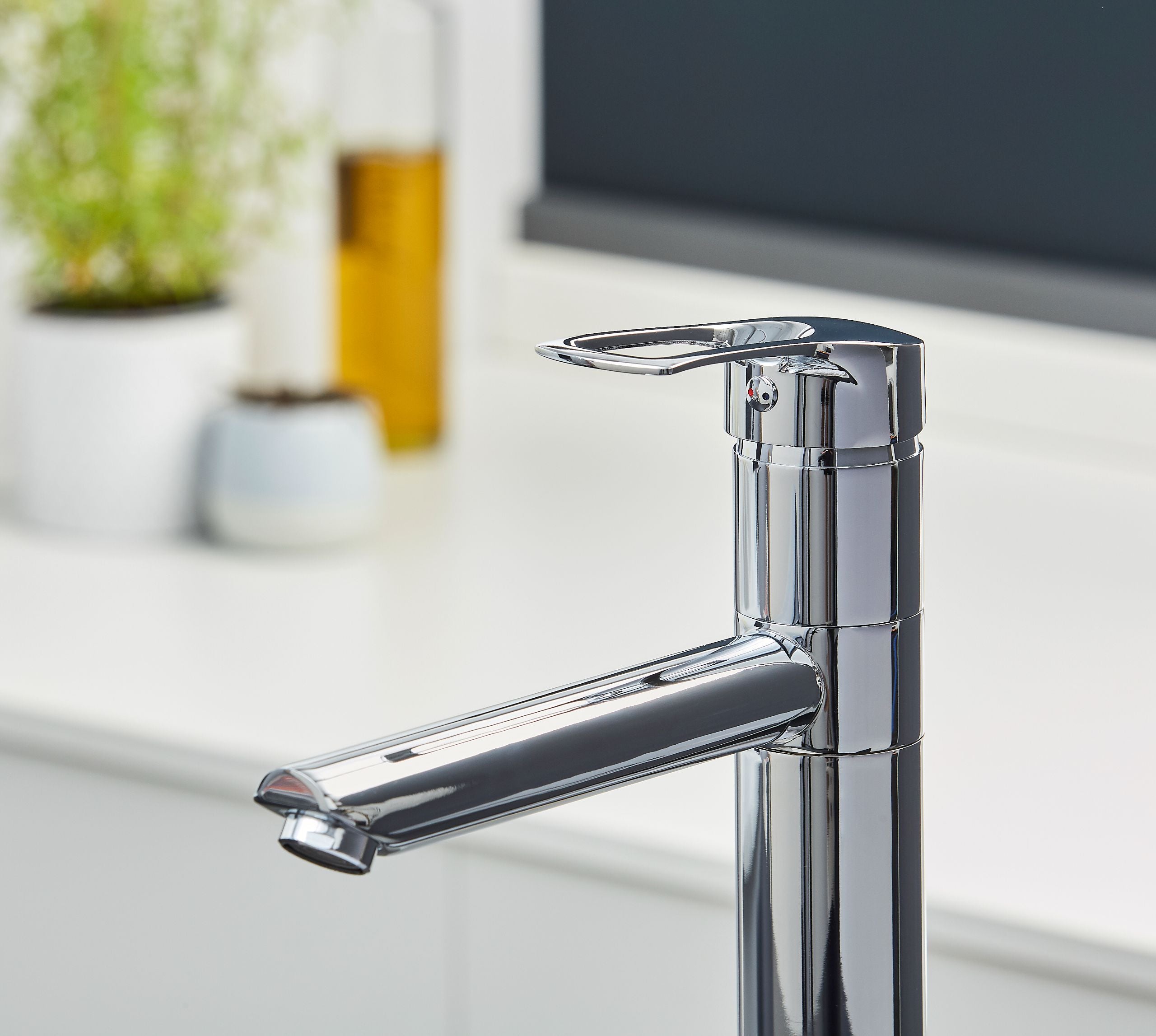 Aysgarth Mono Bloc Single Top Lever, Round Body Tap - Chrome