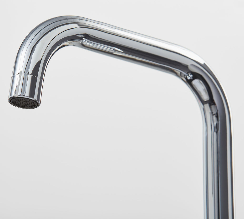 Malton Mono Bloc Flat Twin Lever Handles with Round D shaped Spout - Chrome