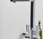 Ayton Mono Bloc Twin Flat Handle Square Spout - Chrome