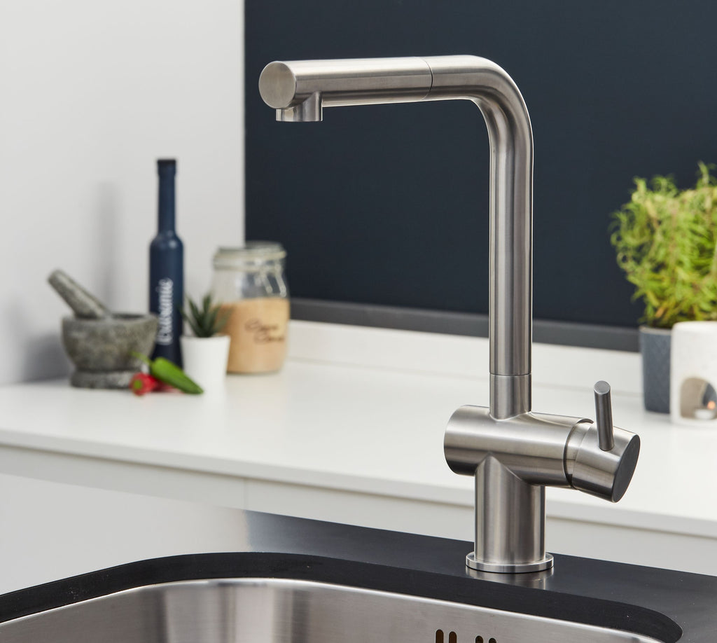 Ingleton L Shaped Single Lever Handle Pull Out - Brushed Nickel