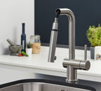 Ingleton L Shaped Single Lever Handle Pull Out - Brushed Nickel