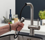 Ingleton L Shaped Single Lever Handle Pull Out - Brushed Nickel