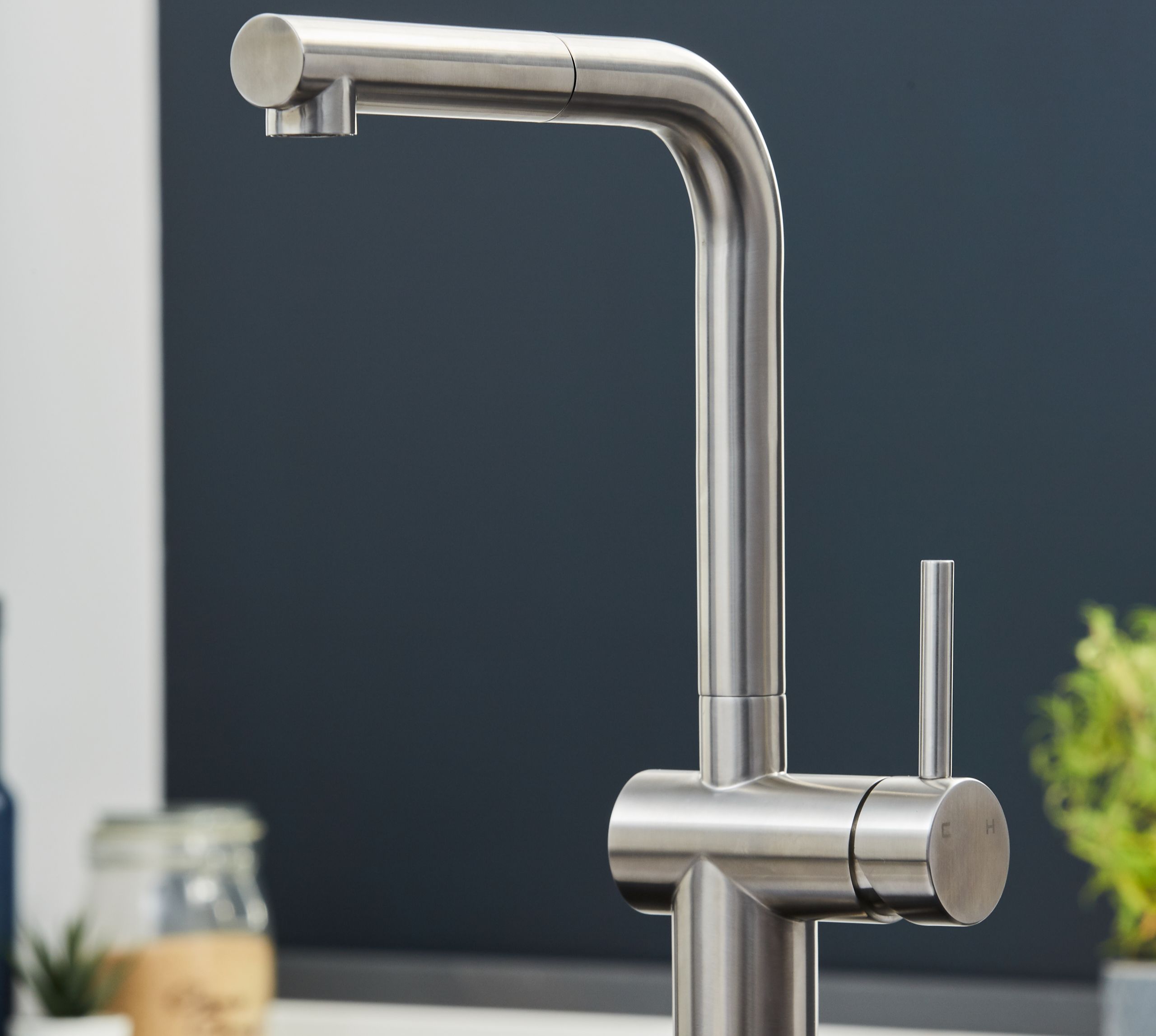 Ingleton L Shaped Single Lever Handle Pull Out - Brushed Nickel