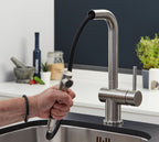 Ingleton L Shaped Single Lever Handle Pull Out - Brushed Nickel