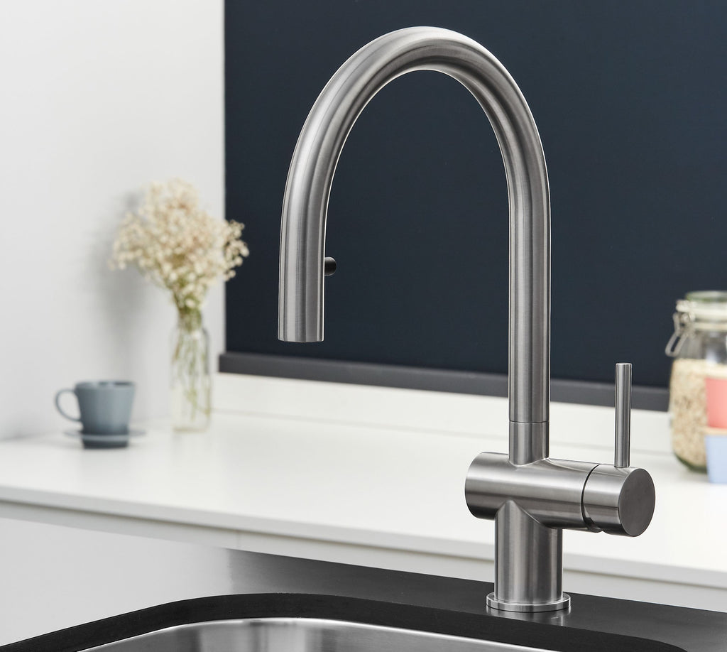 Rievaulx Pull Out Tap - Brushed Nickel