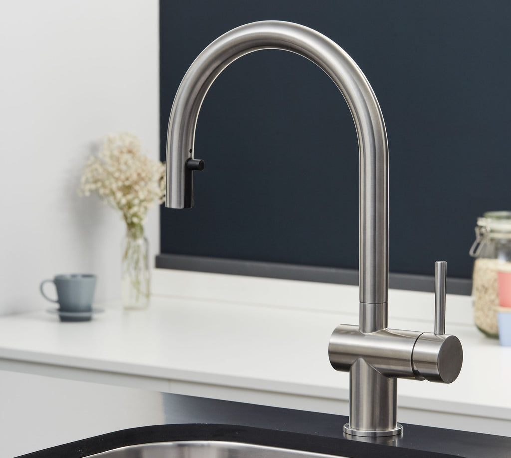 Rievaulx Pull Out Tap - Brushed Nickel