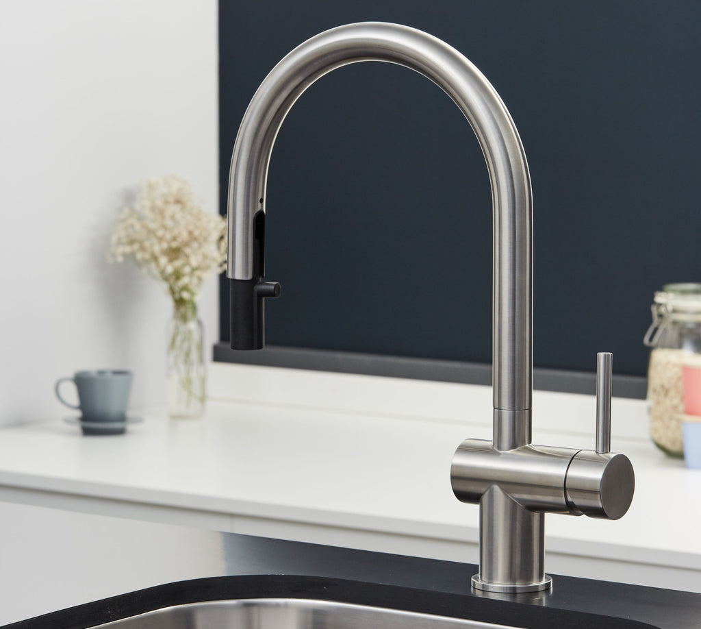 Rievaulx Pull Out Tap - Brushed Nickel