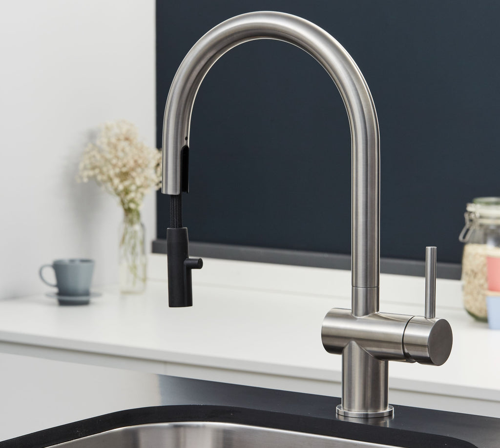 Rievaulx Pull Out Tap - Brushed Nickel