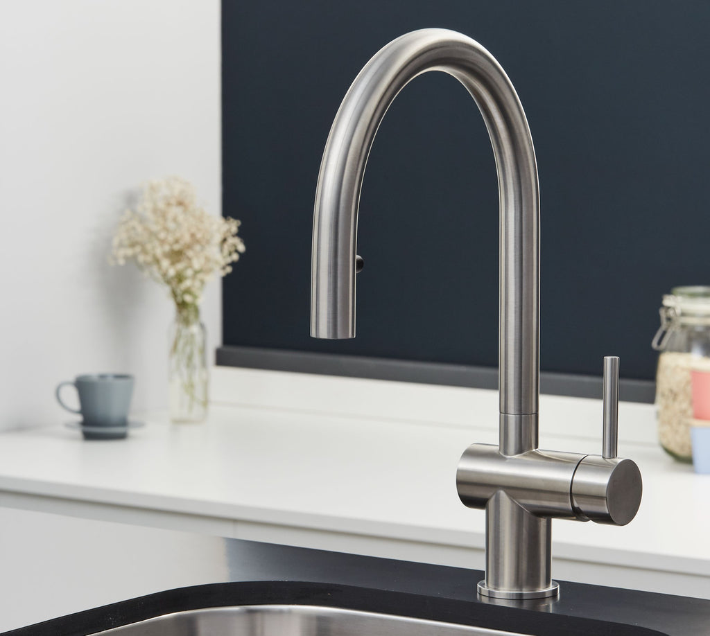 Rievaulx Pull Out Tap - Brushed Nickel