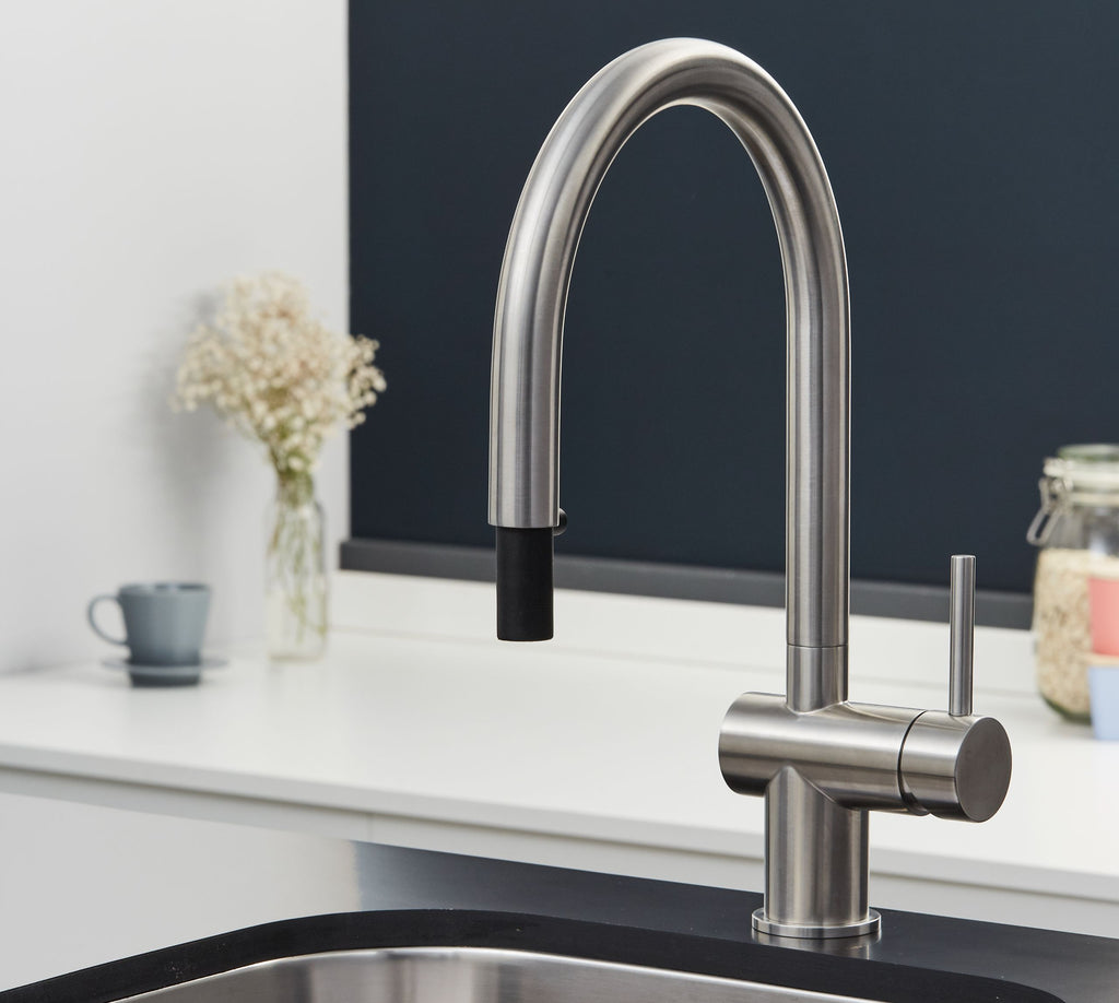 Rievaulx Pull Out Tap - Brushed Nickel