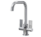 Malton Mono Bloc Flat Twin Lever Handles with Round D shaped Spout - Chrome