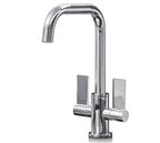 Malton Mono Bloc Flat Twin Lever Handles with Round D shaped Spout - Chrome