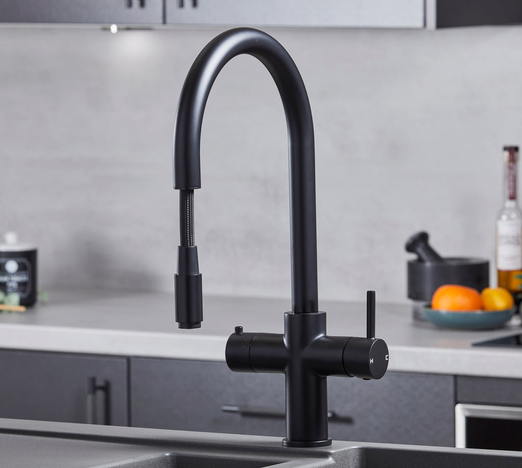 Astra 3-in-1 Pull-Out: Swan Neck - Matt Black