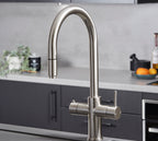 Astra 3-in-1 Pull-Out: Swan Neck - Brushed Nickel