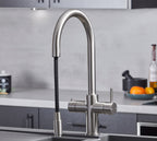 Astra 3-in-1 Pull-Out: Swan Neck - Brushed Nickel