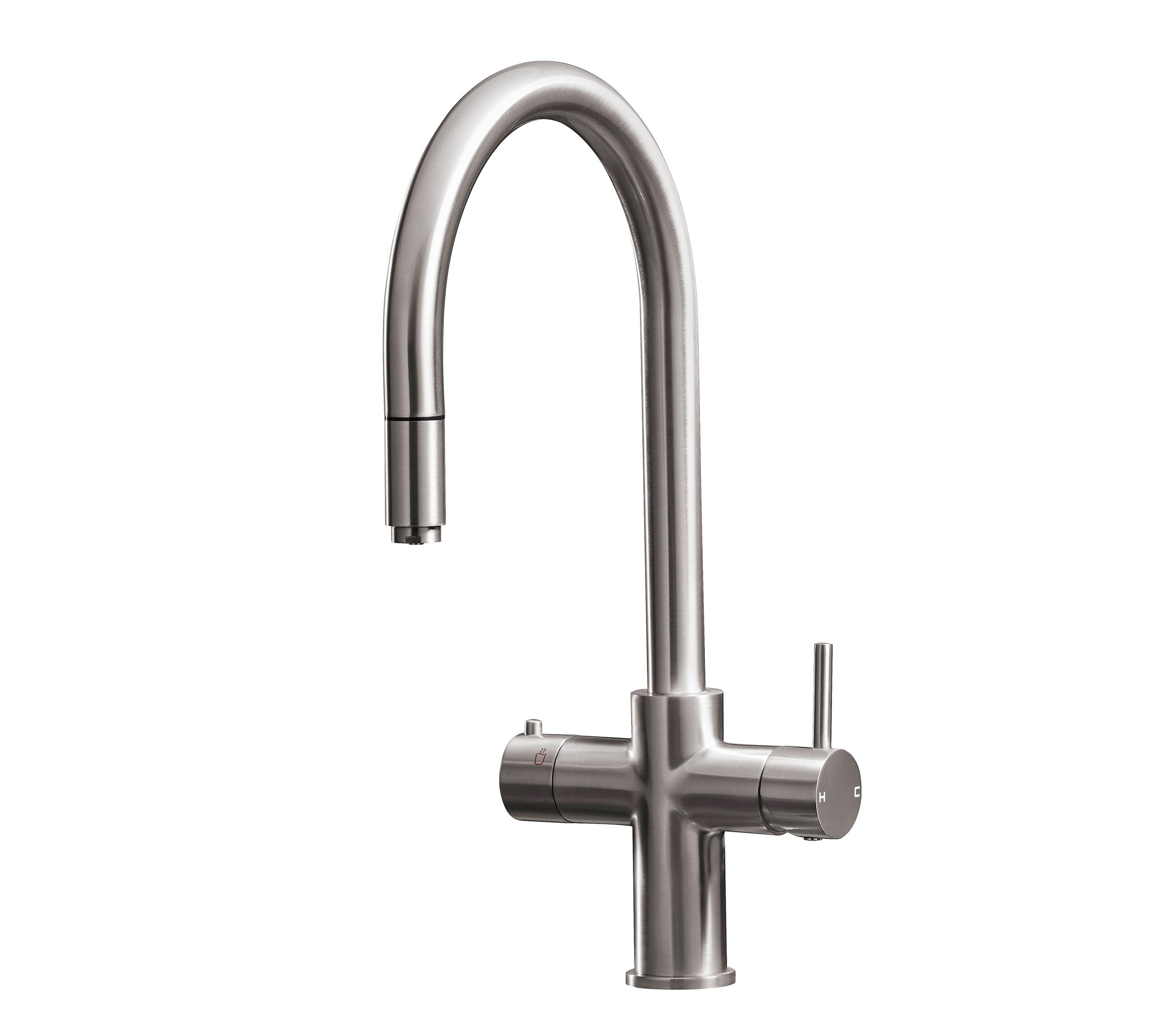 Astra 3-in-1 Pull-Out: Swan Neck - Brushed Nickel